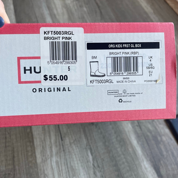 NIB Pink HUNTER boots, girls size 4/5 - Picture 4 of 6
